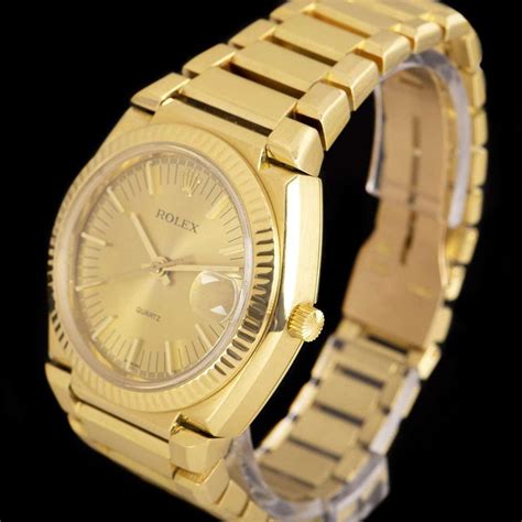 rolex-very-rare-texan-beta-21-vintage-gents-18k-white-gold-silver|Rolex Beta 21 Extremely Rare 18k Solid Gold 'Texan' Quartz .